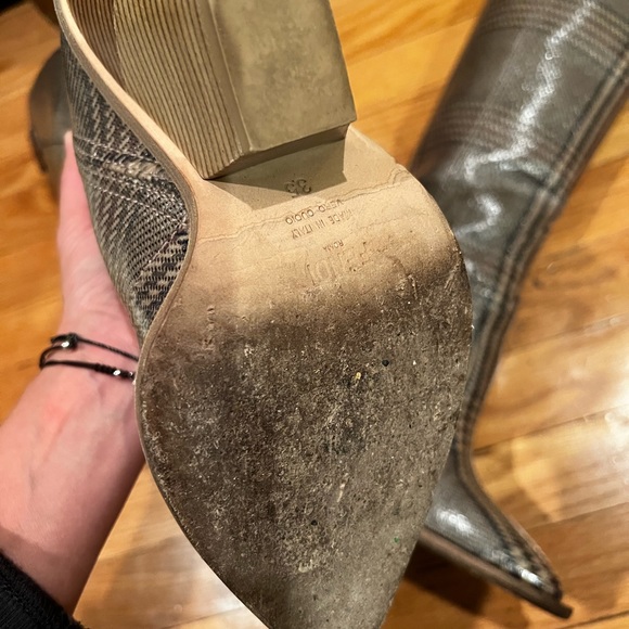 FENDI PLAID LONG COWBOY BOOTS WESTERN - Picture 7 of 16
